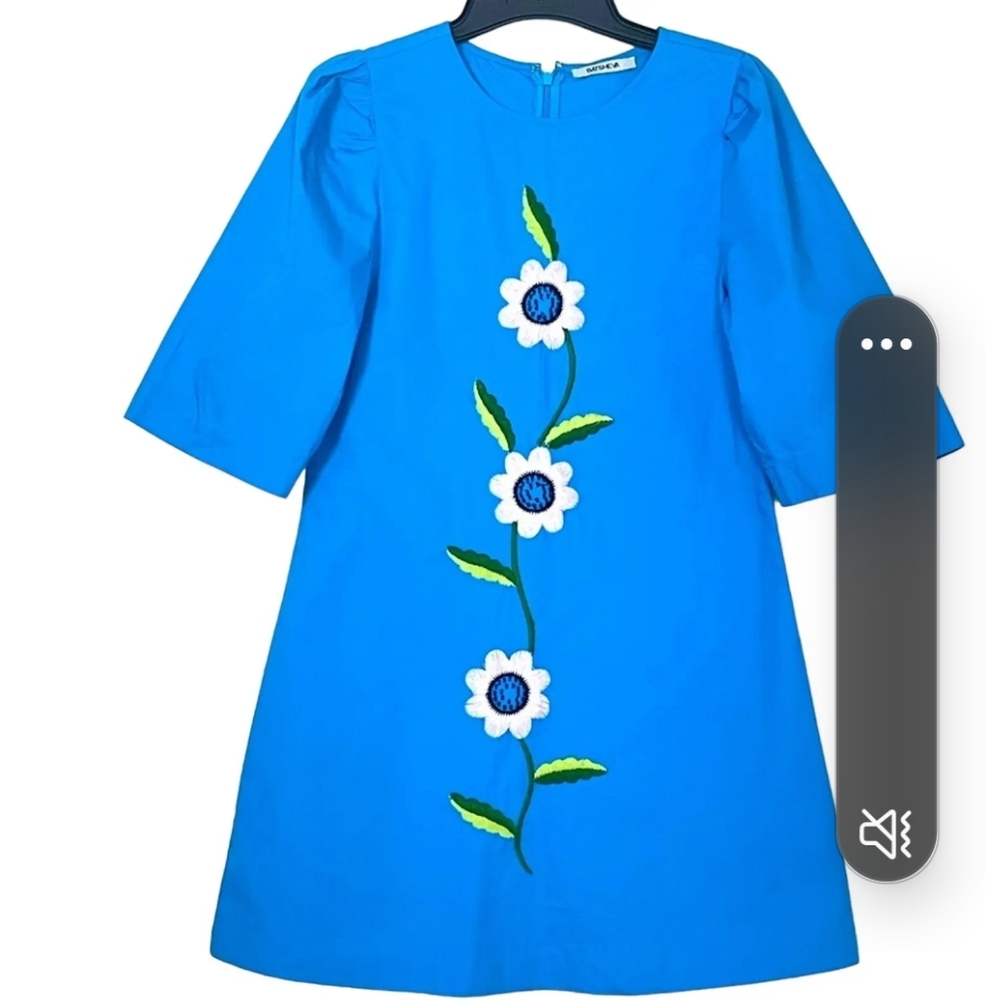 Batsheva embroidered puff sleeve mini